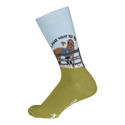 Dapplebay Women's Knit Crew Socks-Horse Mom, 67131-HM
