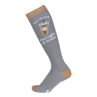Dapplebay Women's Knit Boot Socks-Iced Coffee & Horses, 67176-I&H