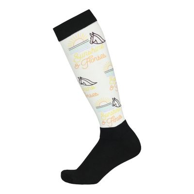 Dapplebay Women's Slick Boot Socks-Sunshine & Horses, 67197-S&H