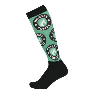Dapplebay Women's Slick Boot Socks-Horses & Coffee, 67203-H&C