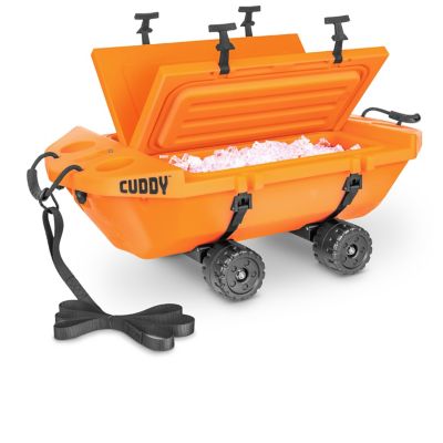 GoSports CUDDY Crawler 40 qt. Floating Cooler and Dry Storage Vessel for Land & Water with Rolling Wheel Kit