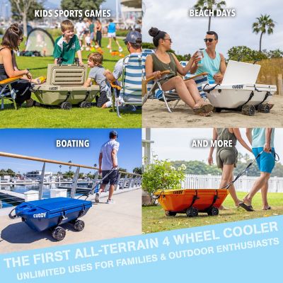 Image showing  CUDDY Crawler 40 qt. Floating Cooler and Dry Storage Vessel for Land & Water with Rolling Wheel Kit