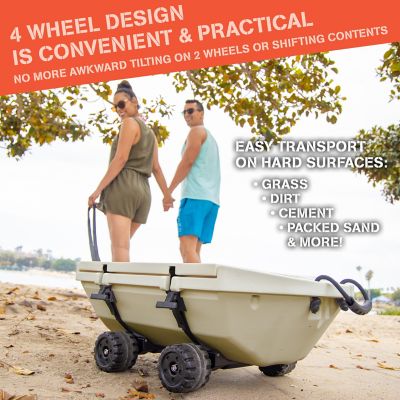 Image showing 2 th GoSports CUDDY Crawler 40 qt. Floating Cooler and Dry Storage Vessel for Land & Water with Rolling Wheel Kit