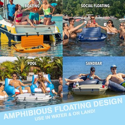 Image showing 3 th GoSports CUDDY Crawler 40 qt. Floating Cooler and Dry Storage Vessel for Land & Water with Rolling Wheel Kit
