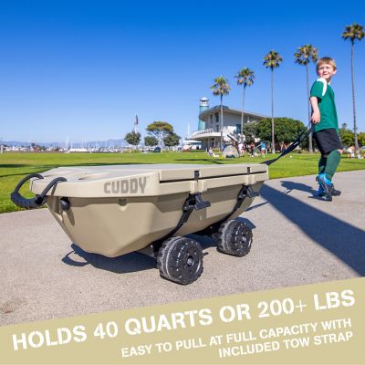 Image showing 5 th GoSports CUDDY Crawler 40 qt. Floating Cooler and Dry Storage Vessel for Land & Water with Rolling Wheel Kit
