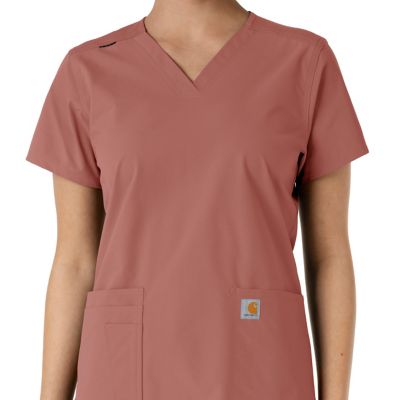 Image showing  Women's Force Essentials V-Neck Knit Panel Scrub Top