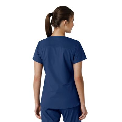 Image showing 1 th Carhartt Women's Force Essentials V-Neck Knit Panel Scrub Top