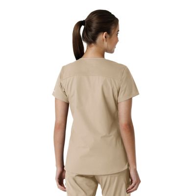 Image showing  Women's Force Essentials V-Neck Knit Panel Scrub Top