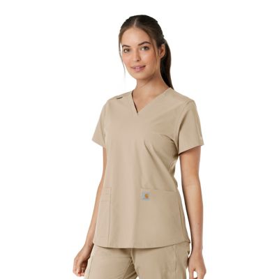 Image showing  Women's Force Essentials V-Neck Knit Panel Scrub Top