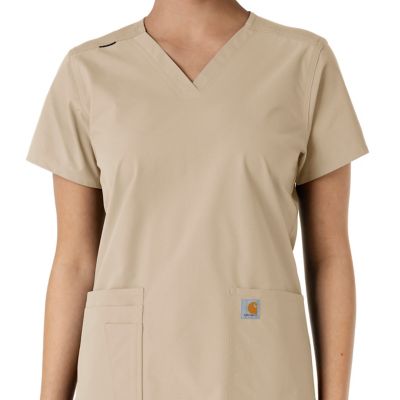 Image showing  Women's Force Essentials V-Neck Knit Panel Scrub Top