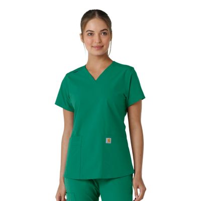 Carhartt Women's Force Essentials V-Neck Knit Panel Scrub Top