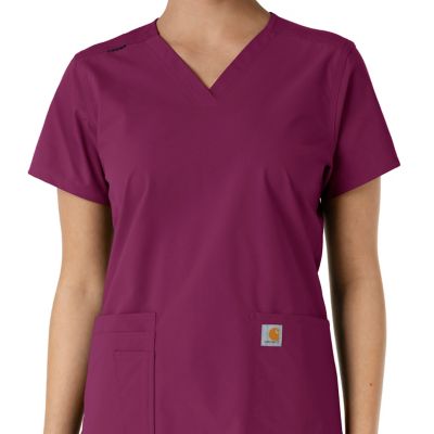 Image showing  Women's Force Essentials V-Neck Knit Panel Scrub Top