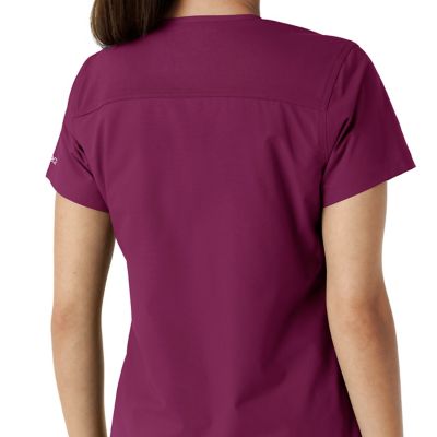 Image showing 7 th Carhartt Women's Force Essentials V-Neck Knit Panel Scrub Top