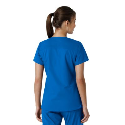Image showing  Women's Force Essentials V-Neck Knit Panel Scrub Top