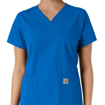 Image showing  Women's Force Essentials V-Neck Knit Panel Scrub Top