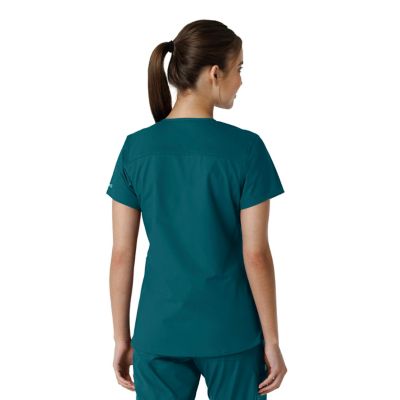 Image showing  Women's Force Essentials V-Neck Knit Panel Scrub Top
