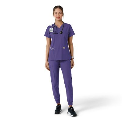Image showing  Women's Force Essentials V-Neck Knit Panel Scrub Top