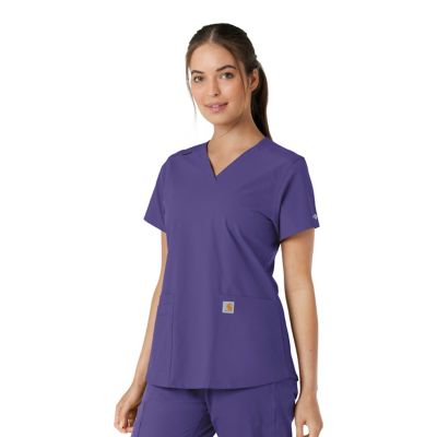 Image showing  Women's Force Essentials V-Neck Knit Panel Scrub Top