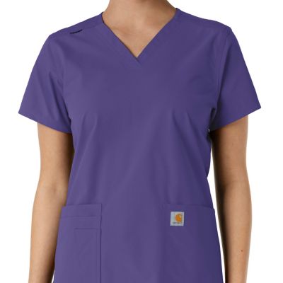 Image showing  Women's Force Essentials V-Neck Knit Panel Scrub Top