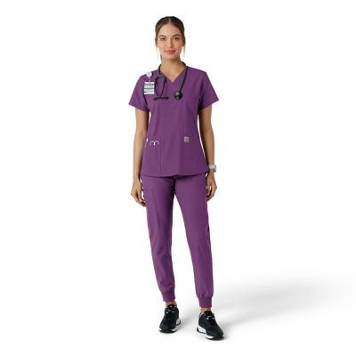 Image showing  Women's Force Essentials V-Neck Knit Panel Scrub Top