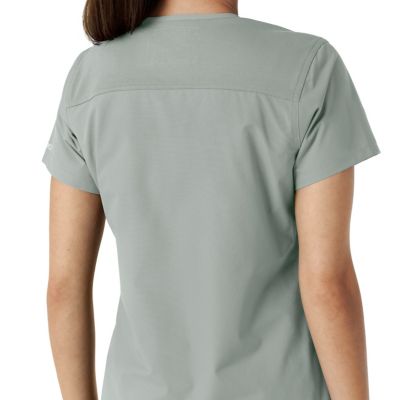 Image showing 7 th Carhartt Women's Force Essentials V-Neck Knit Panel Scrub Top
