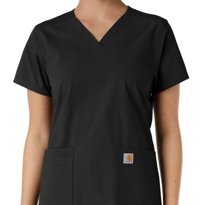 Image showing  Women's Force Essentials V-Neck Knit Panel Scrub Top