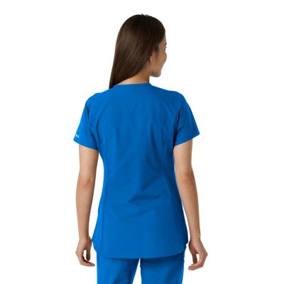 Image showing  Force Essentials Women's Notch Neck Tunic Knit Panel Scrub Top