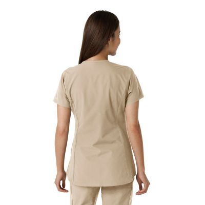 Image showing  Force Essentials Women's Notch Neck Tunic Knit Panel Scrub Top