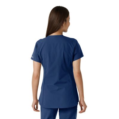 Image showing  Force Essentials Women's Notch Neck Tunic Knit Panel Scrub Top