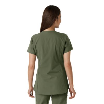 Image showing 1 th Carhartt Force Essentials Women's Notch Neck Tunic Knit Panel Scrub Top