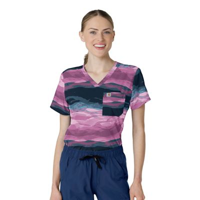Image showing  Women's Rugged Flex Women's Tuck-In Print Scrub Top