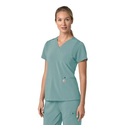 Image showing  Force Cross-Flex Women's Flex Panel V-Neck Scrub Top