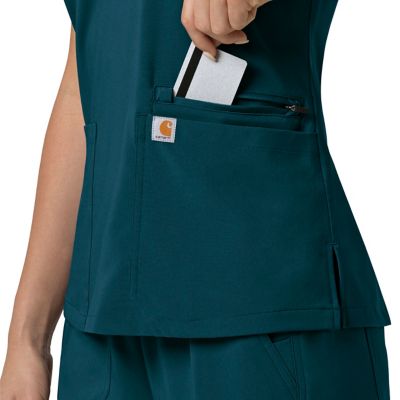 Image showing 7 th Carhartt Force Cross-Flex Women's Flex Panel V-Neck Scrub Top
