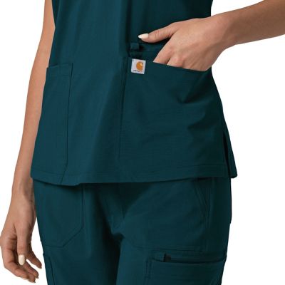 Image showing 8 th Carhartt Force Cross-Flex Women's Flex Panel V-Neck Scrub Top