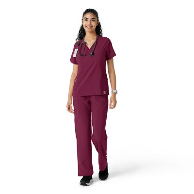 Image showing  Force Cross-Flex Women's Knit Panel Scrub Top