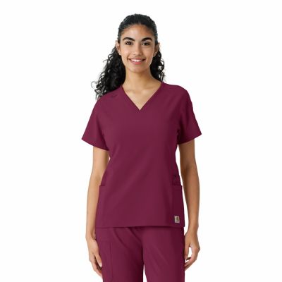Image showing  Force Cross-Flex Women's Knit Panel Scrub Top