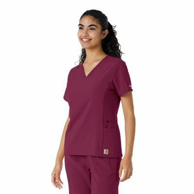 Image showing  Force Cross-Flex Women's Knit Panel Scrub Top