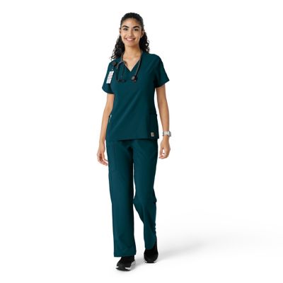 Image showing  Force Cross-Flex Women's Knit Panel Scrub Top