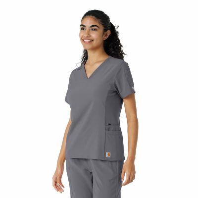 Image showing  Force Cross-Flex Women's Knit Panel Scrub Top