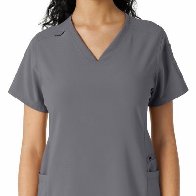 Image showing  Force Cross-Flex Women's Knit Panel Scrub Top