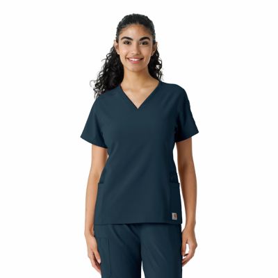 Image showing  Force Cross-Flex Women's Knit Panel Scrub Top