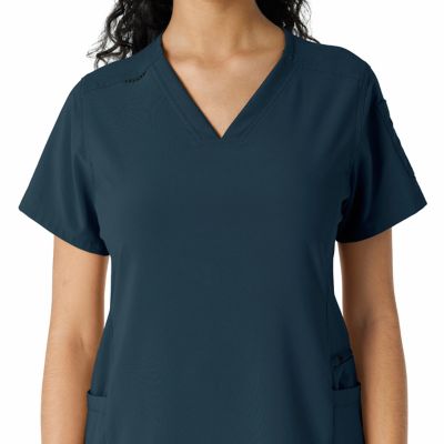 Image showing  Force Cross-Flex Women's Knit Panel Scrub Top