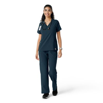 Image showing  Force Cross-Flex Women's Knit Panel Scrub Top
