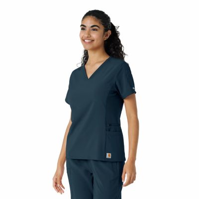 Image showing  Force Cross-Flex Women's Knit Panel Scrub Top