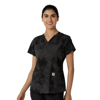 Image showing  Women's Rugged Flex Women's V-Neck Print Scrub Top