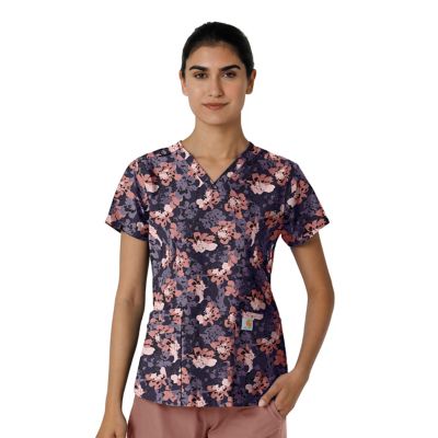 Image showing  Women's Rugged Flex Women's V-Neck Print Scrub Top
