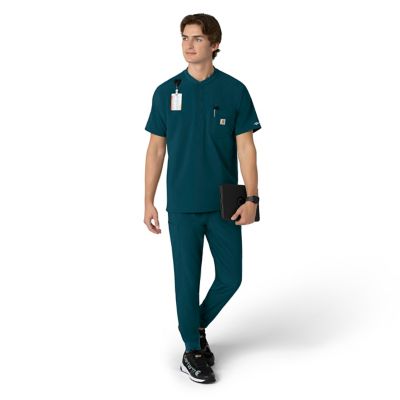 Image showing  Force Cross-Flex Men's Henley Scrub Top