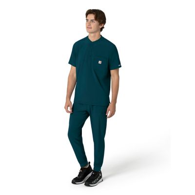 Image showing  Force Cross-Flex Men's Henley Scrub Top