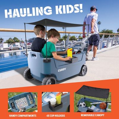 Image showing  CUDDY Wagon Cooler Premium Family Wagon and Gear Hauler with Built in 40 qt. Cooler, Storage and Cup Holders