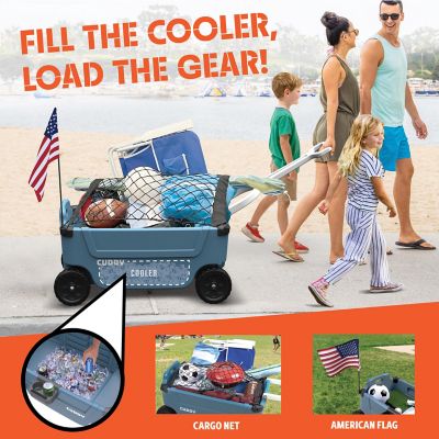 Image showing  CUDDY Wagon Cooler Premium Family Wagon and Gear Hauler with Built in 40 qt. Cooler, Storage and Cup Holders